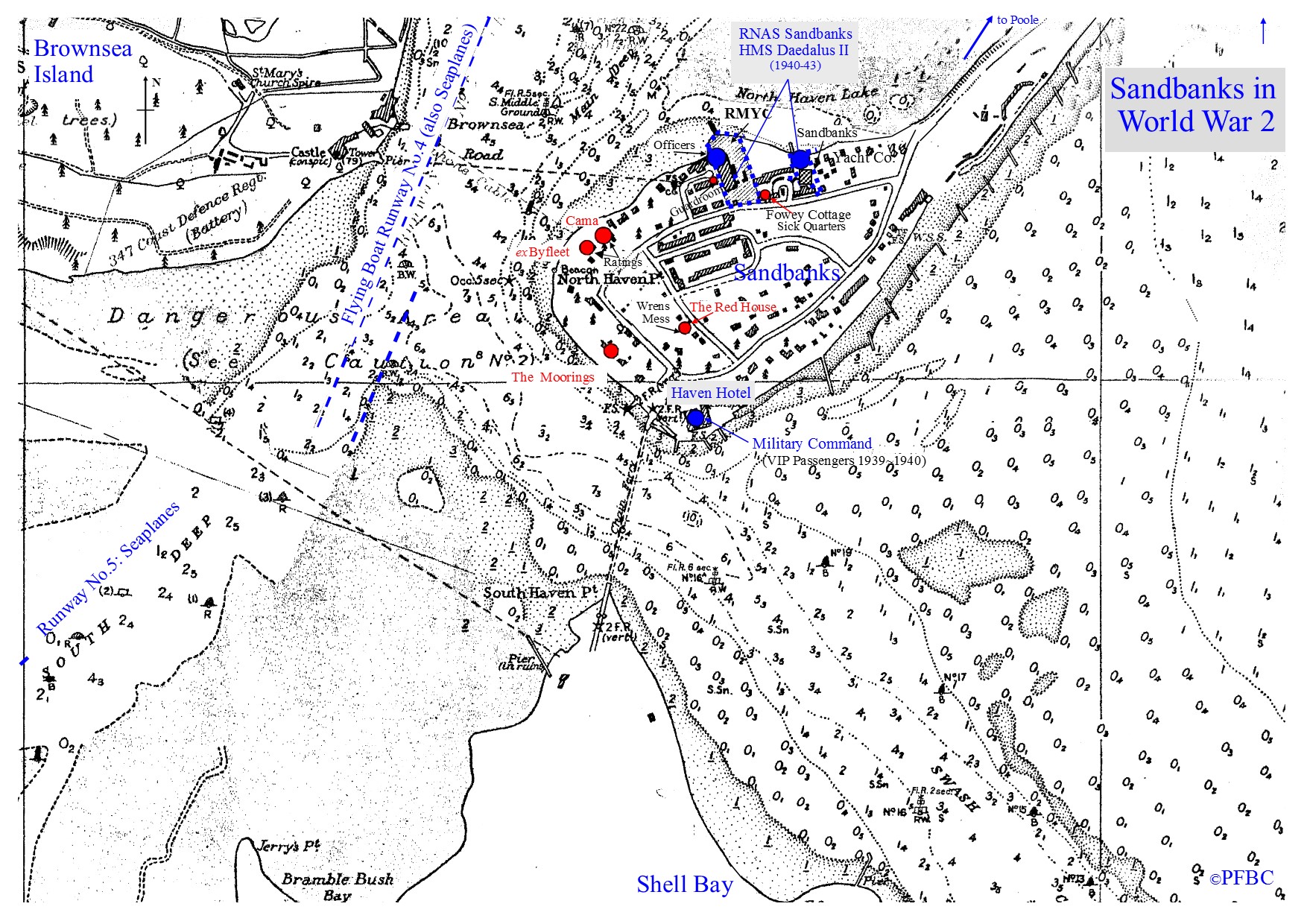 Sandbanks Map WW2 